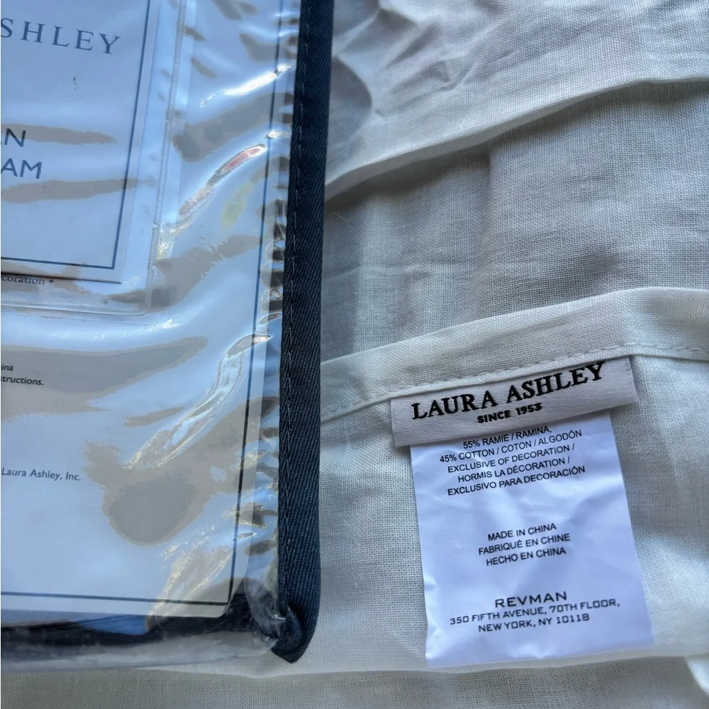 Laura Ashley Mila Pink Euro Sham 26x26 White Cotton Pillow Cover Contrast Border